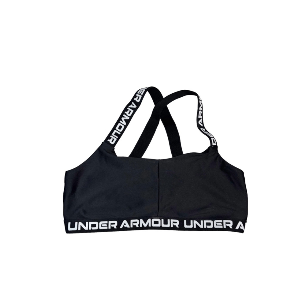 Women's Under Armour Black Sports Bra Small with White Logo